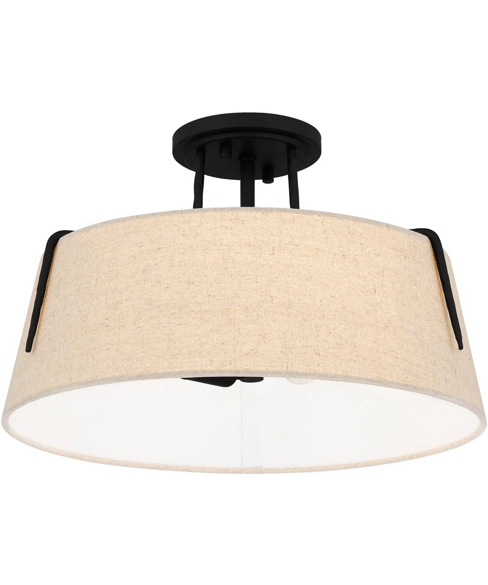 Leona 3-light Semi Flush Mount Matte Black - Image 5