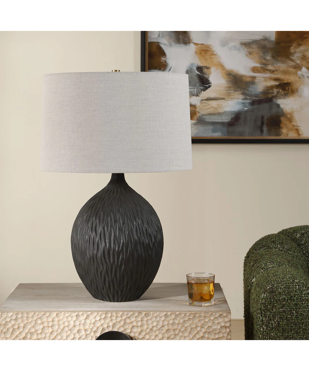 Levee Satin Black Table Lamp - Image 4