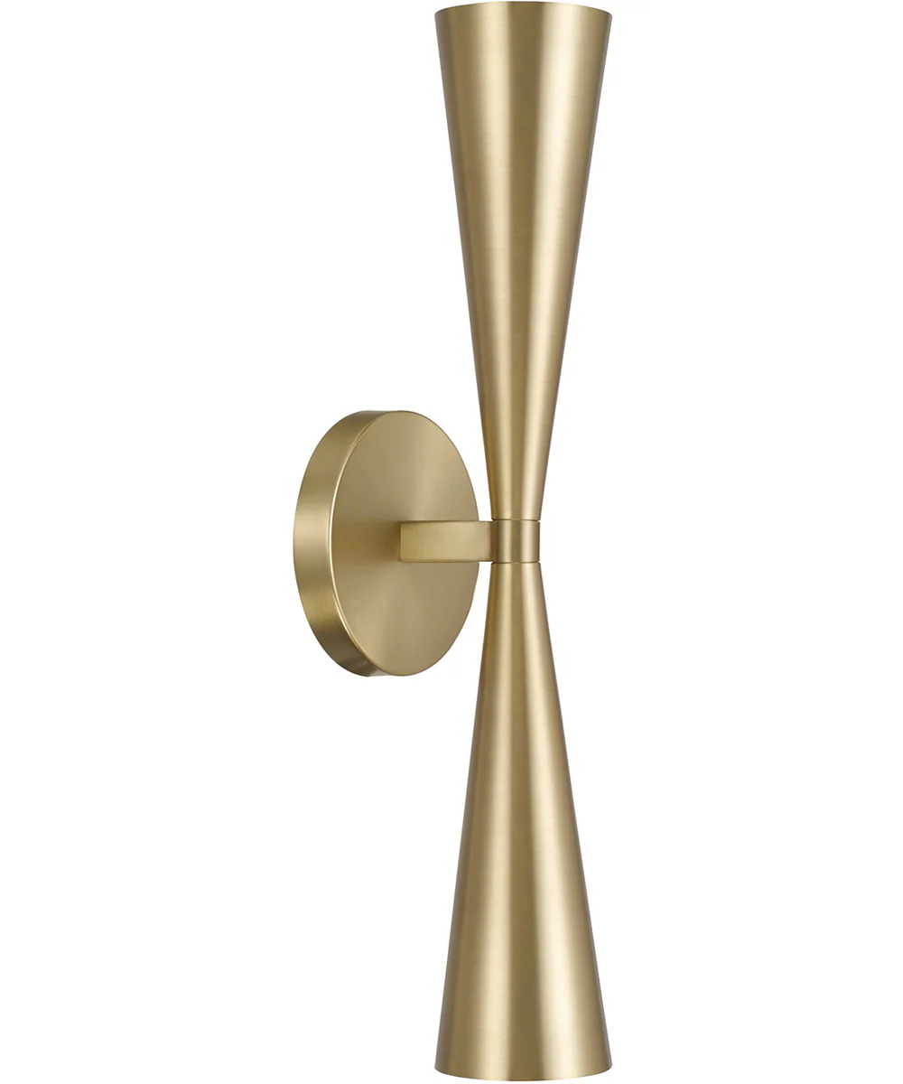 Levi 2-Light Sconce Matte Brass