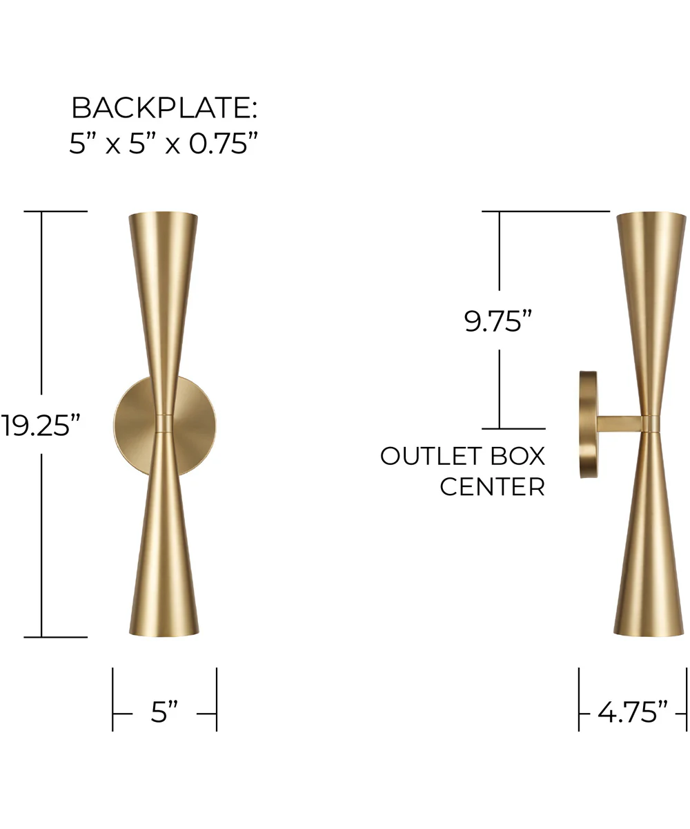 Levi 2-Light Sconce Matte Brass - Image 7