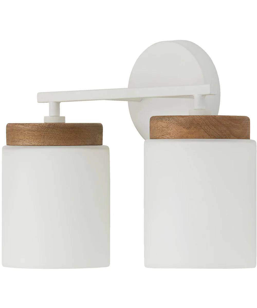 Liam 2-Light Vanity Light Wood and White