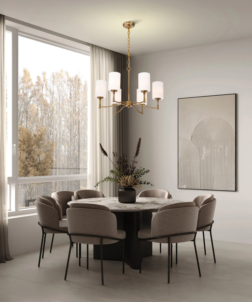 Liam 6-Light Chandelier Burnished Brass - Image 2