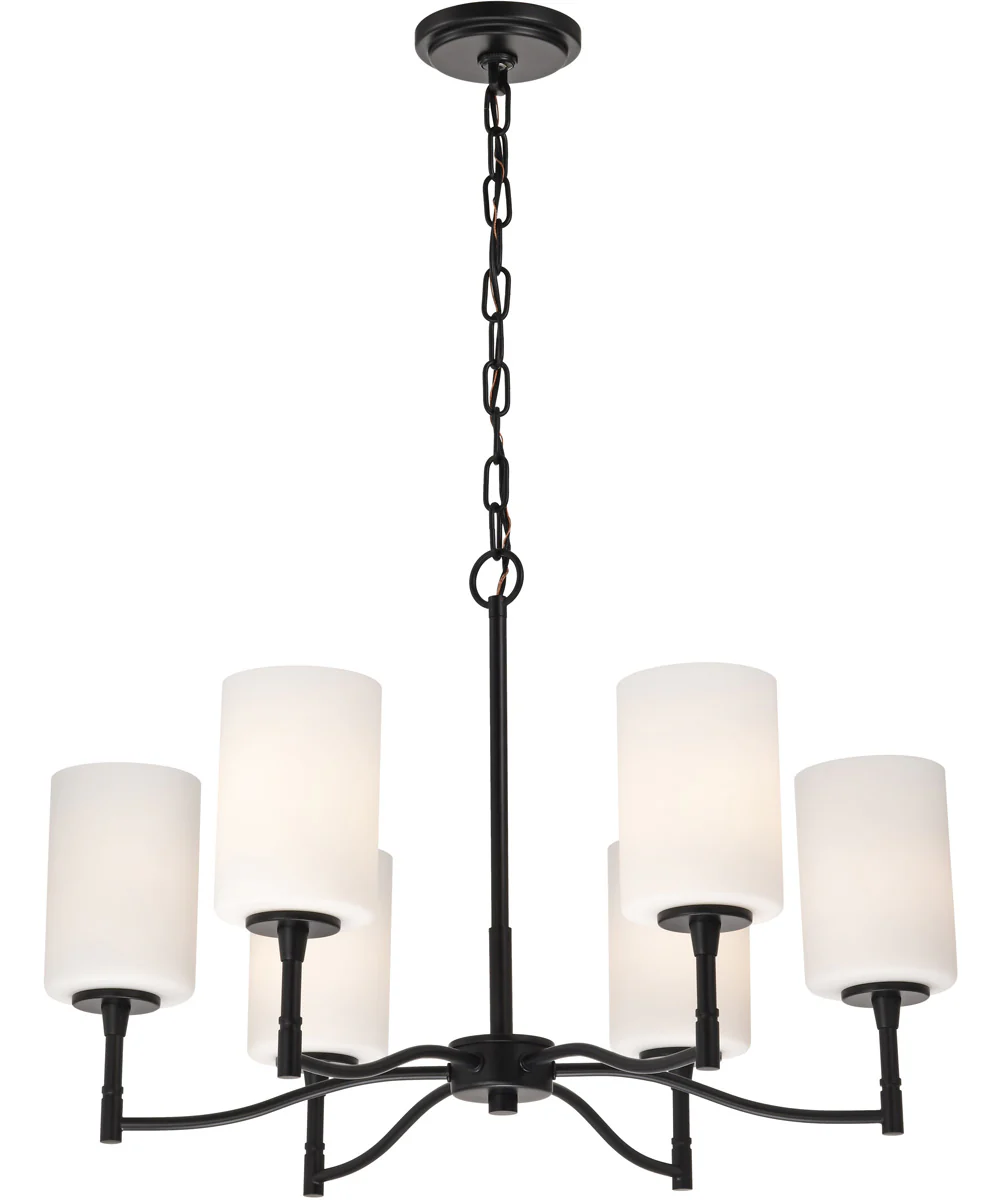 Liam 6-Light Chandelier Matte Black - Image 4