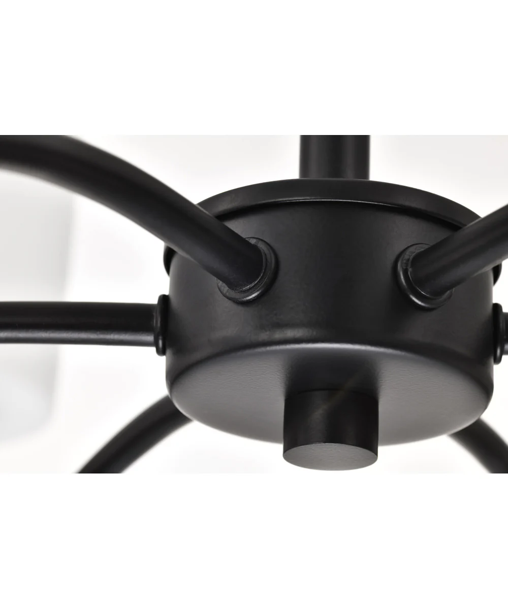 Liam 6-Light Chandelier Matte Black - Image 9