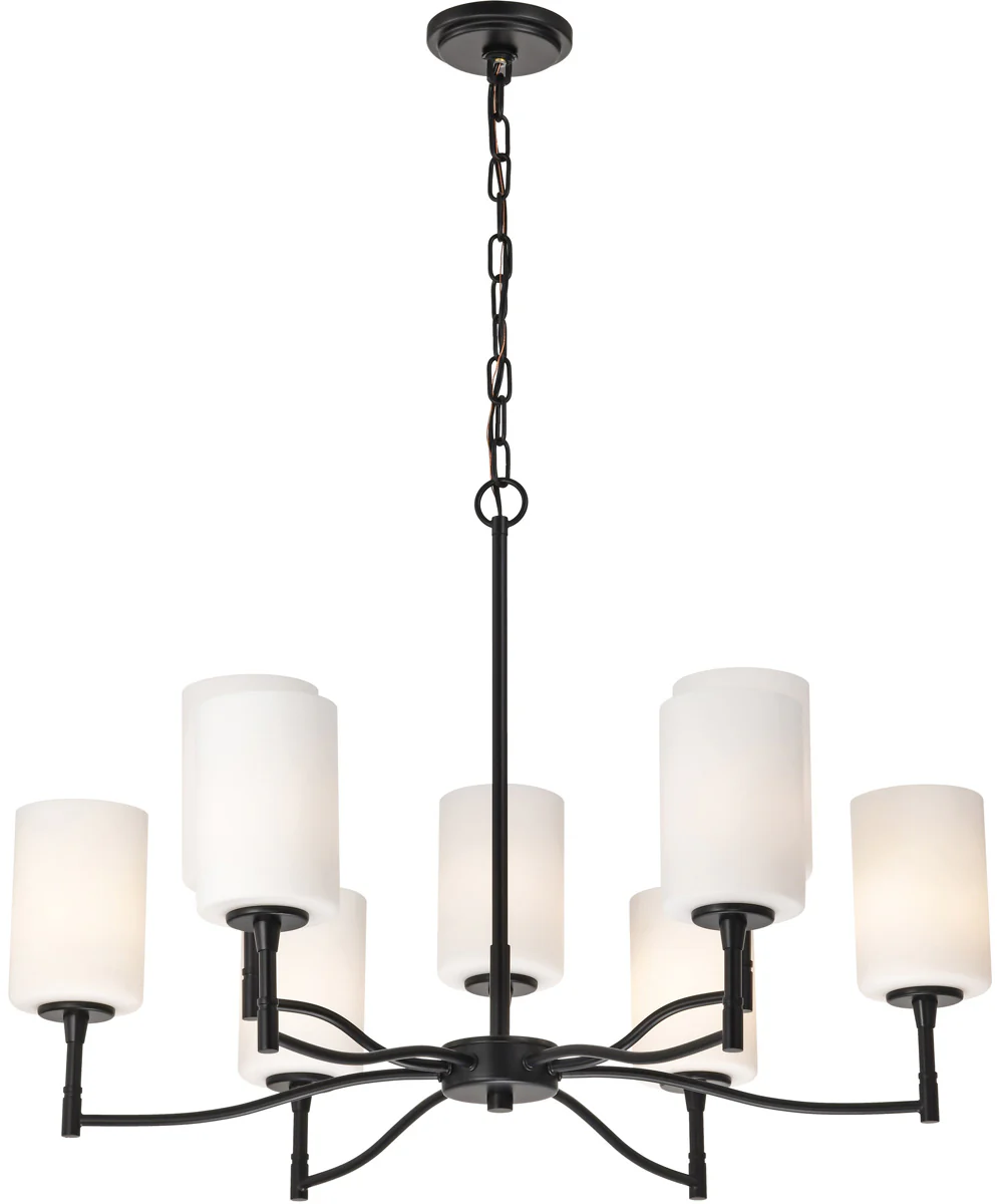 Liam 9-Light Chandelier Matte Black - Image 8