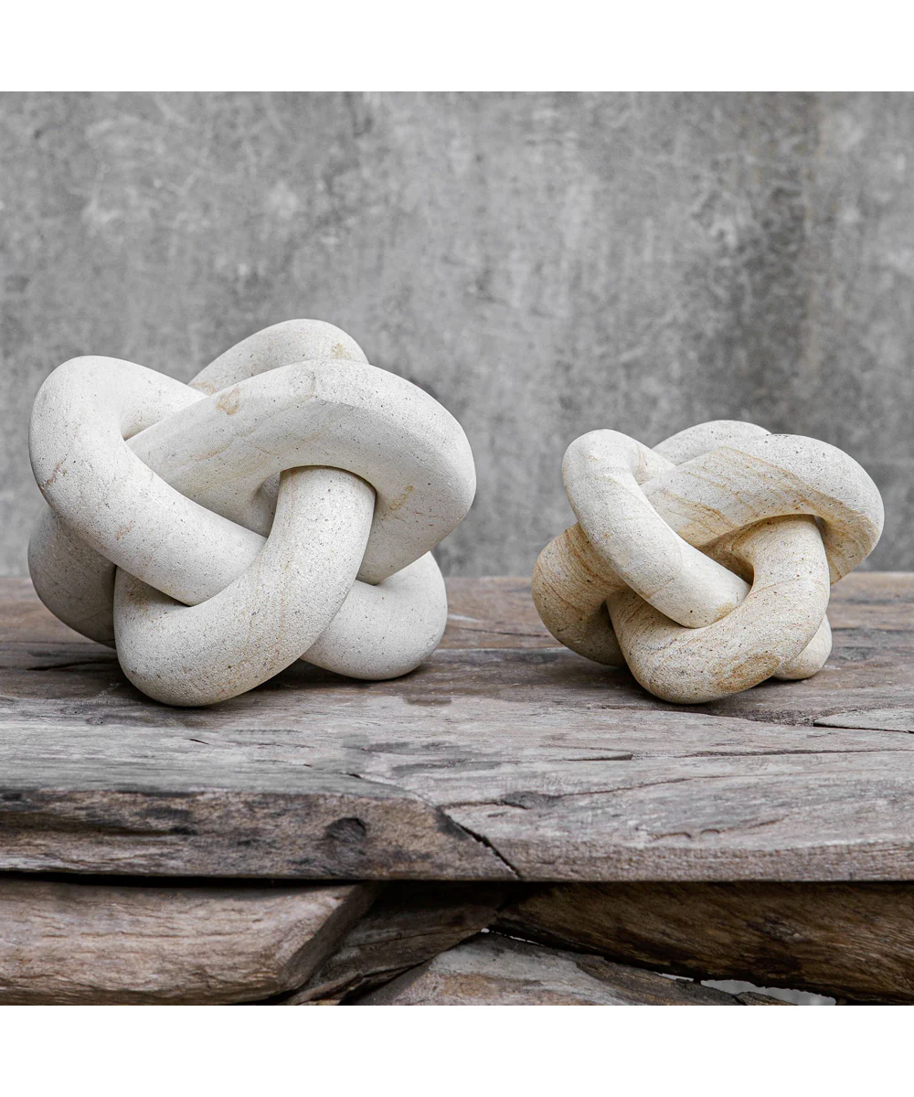 Limestone Link Sculptures, Set of 2 - Image 2