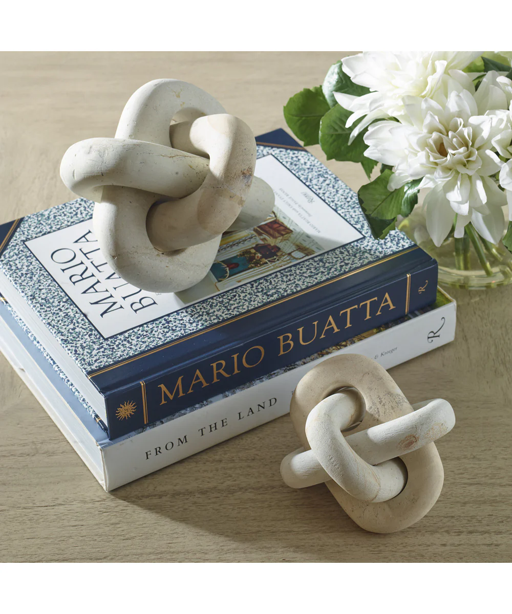 Limestone Link Sculptures, Set of 2 - Image 3