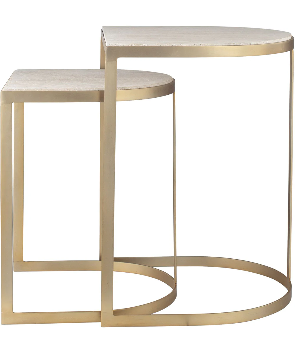 Lindon Travertine Nesting Tables Set of 2 - Image 5