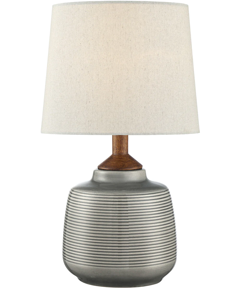 Lismore 1-Light Table Lamp Grey Ceremic Body/Fabric Shade