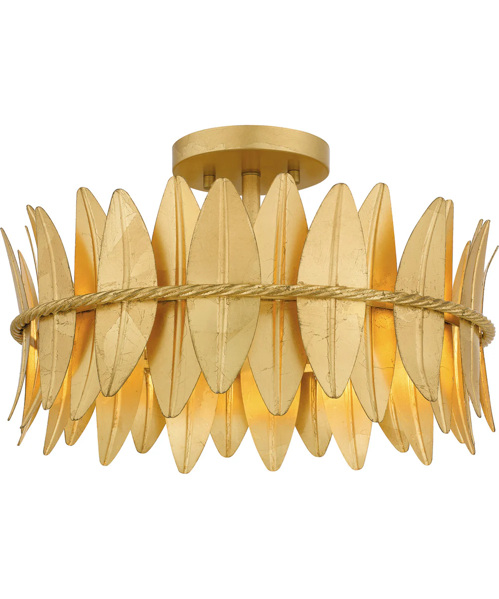 Liza Medium 3-light Semi Flush Mount Gold Leaf