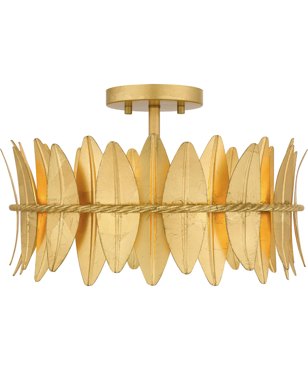 Liza Medium 3-light Semi Flush Mount Gold Leaf - Image 3