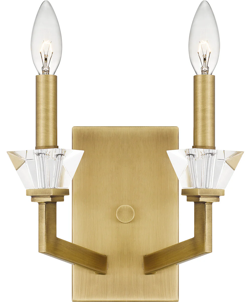 Lottie Small 2-light Wall Sconce Aged Brass