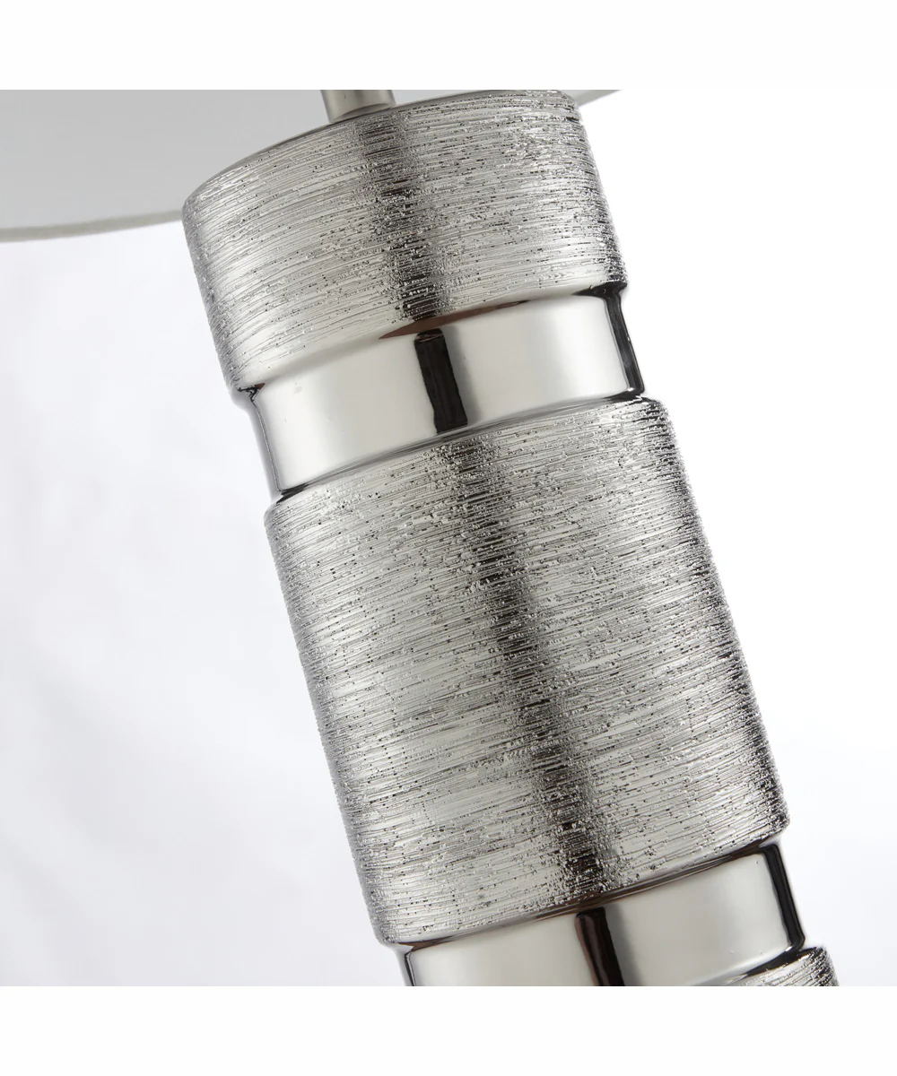 Lucano 2-Light 2 Pack-Table Lamp Silver/White Linen Shade - Image 2