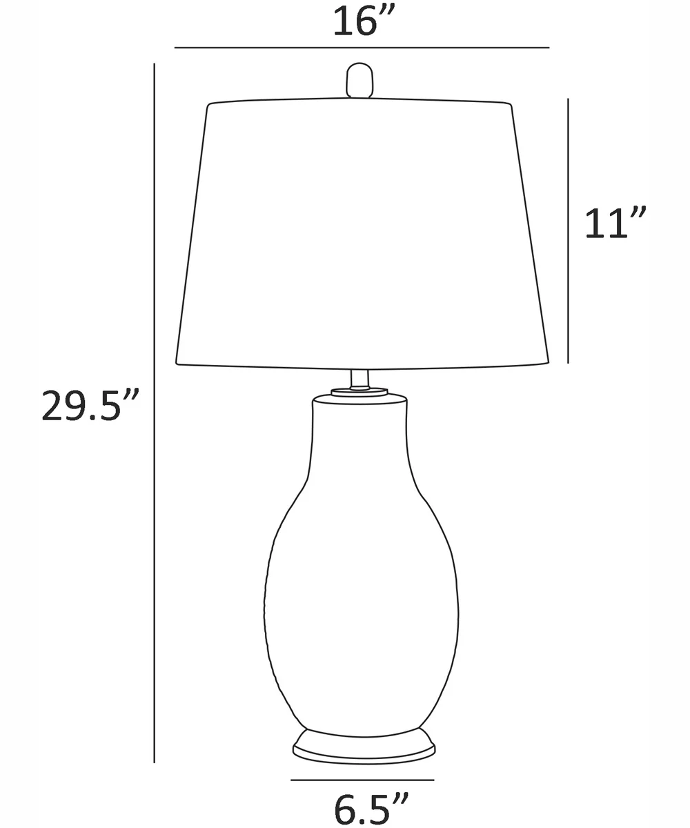 Lucera 1-Light Table Lamp Antique Brass/White Ceramichrome/ White Fabric Shade - Image 4