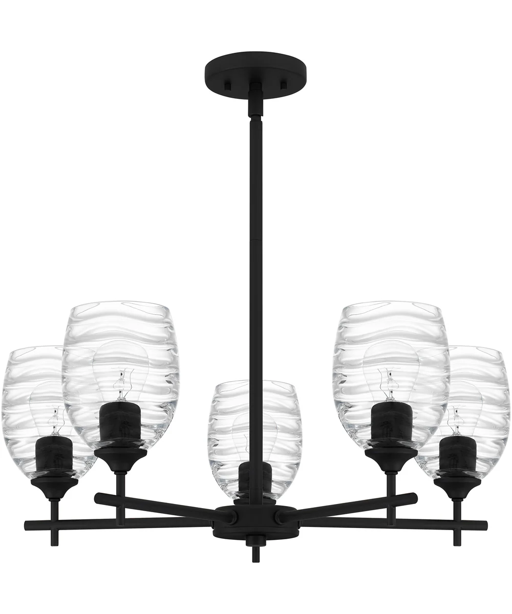 Lucy 5-light Chandelier Matte Black - Image 2