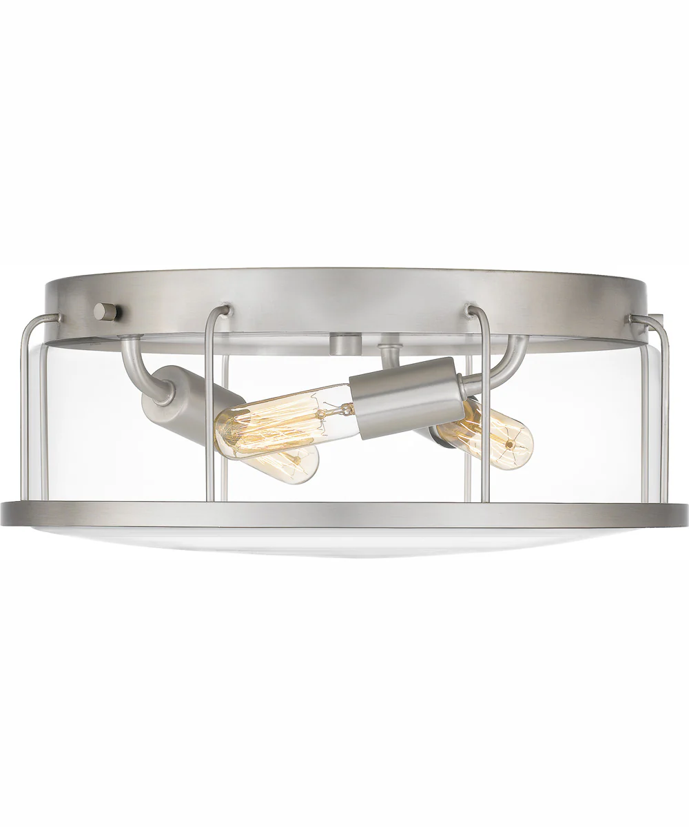 Ludlow Medium 3-light Flush Mount Brushed Nickel