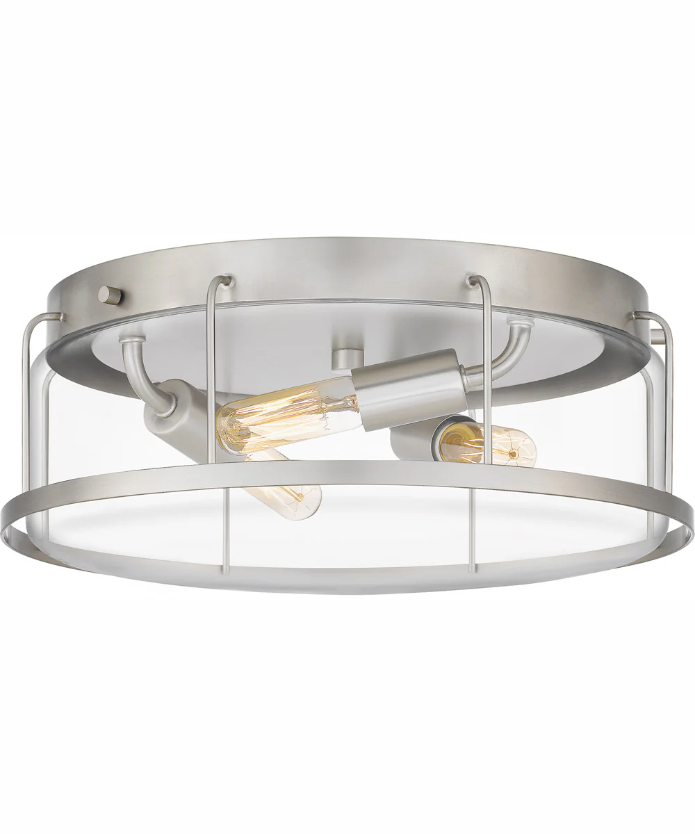 Ludlow Medium 3-light Flush Mount Brushed Nickel - Image 4