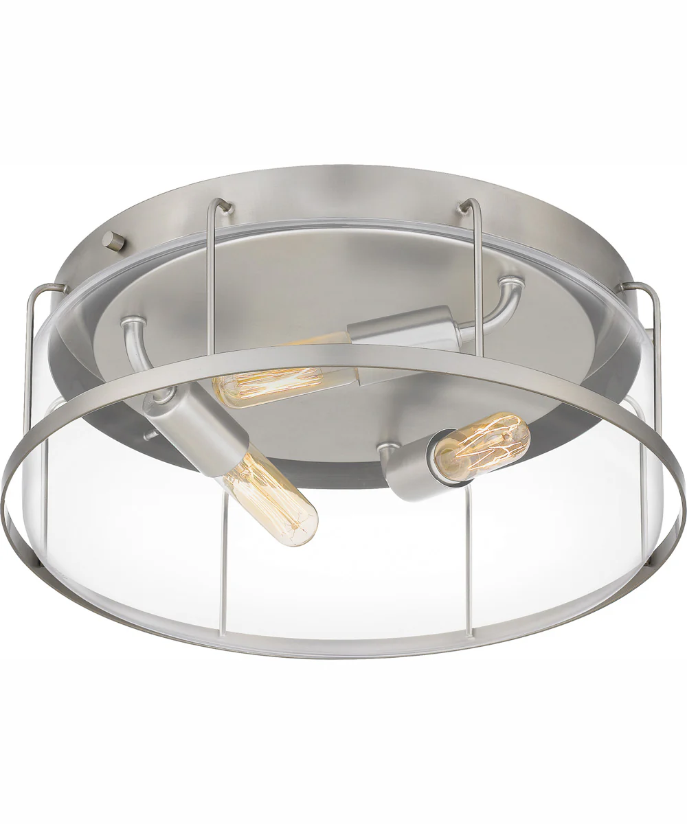 Ludlow Medium 3-light Flush Mount Brushed Nickel - Image 5