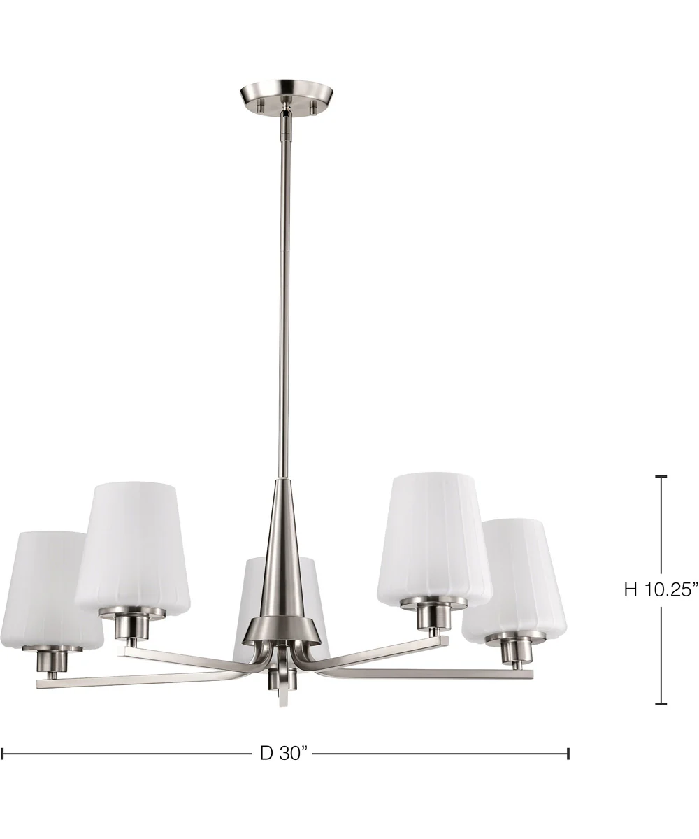 Lune 5-Light Chandelier Brushed Nickel - Image 12
