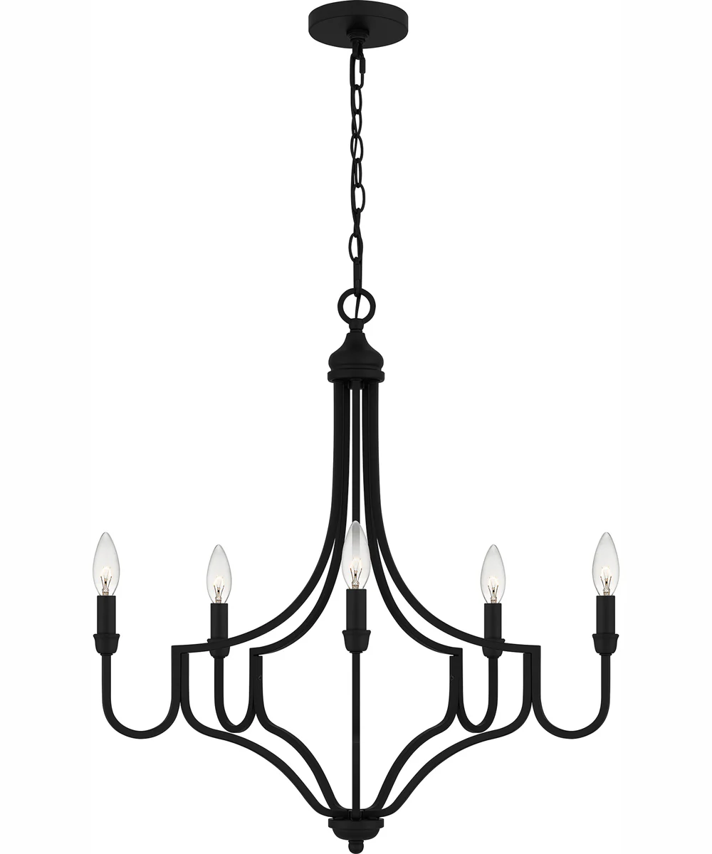 Mabel 5-light Chandelier Matte Black