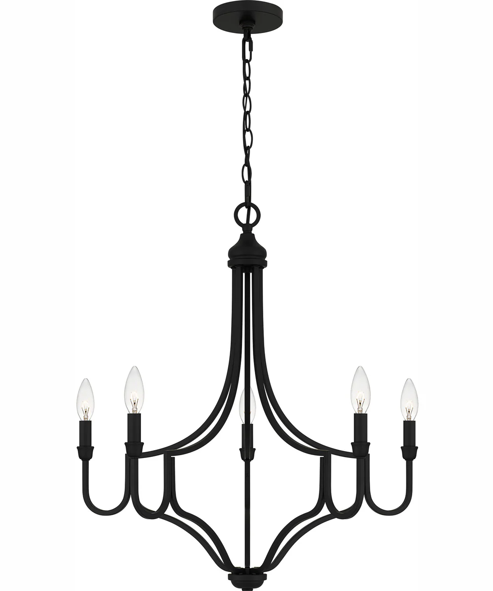 Mabel 5-light Chandelier Matte Black - Image 4