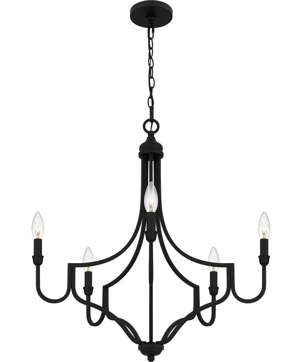 Mabel 5-light Chandelier Matte Black - Image 5