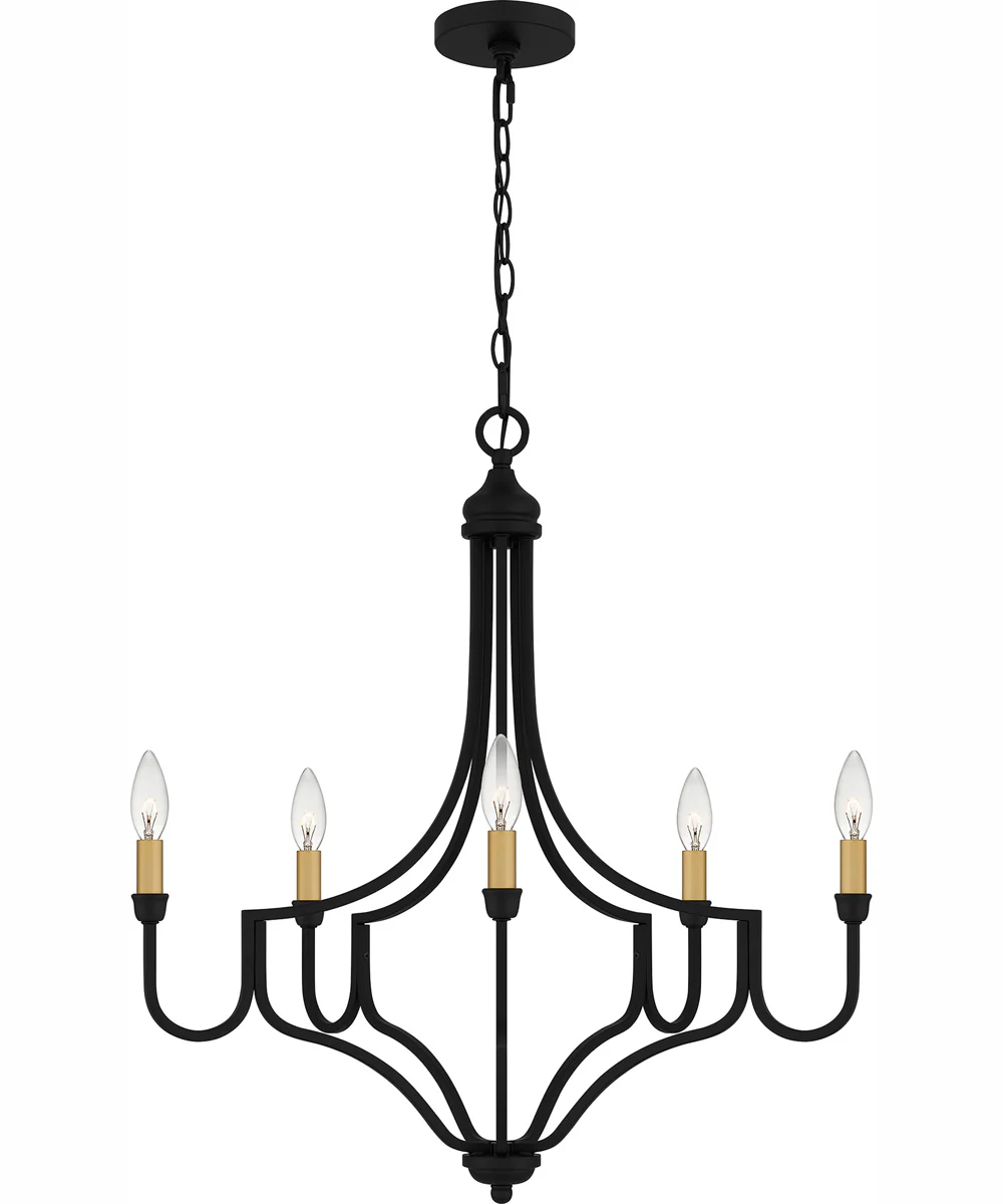 Mabel 5-light Chandelier Matte Black - Image 6