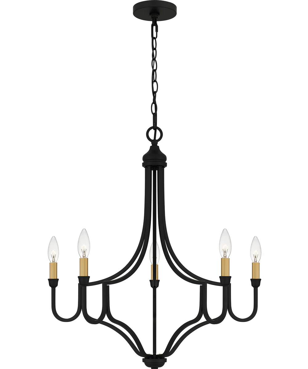 Mabel 5-light Chandelier Matte Black - Image 7