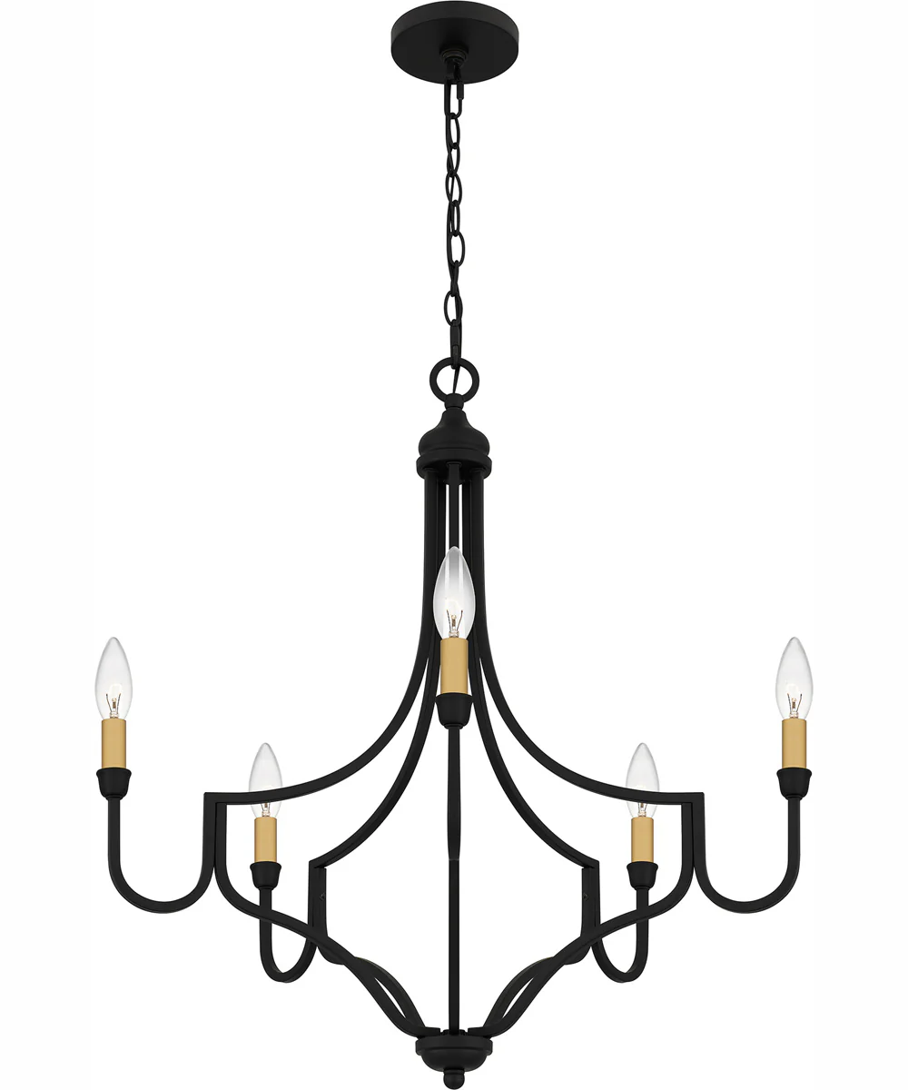 Mabel 5-light Chandelier Matte Black - Image 8