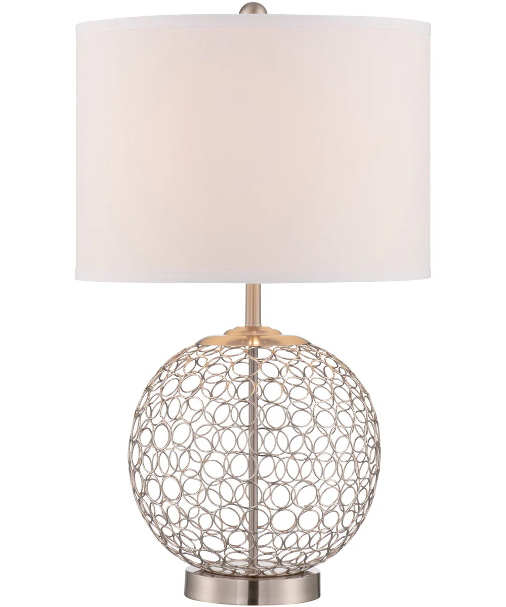 Mabon 1-Light Table Lamp Ps/White Fabric Shade