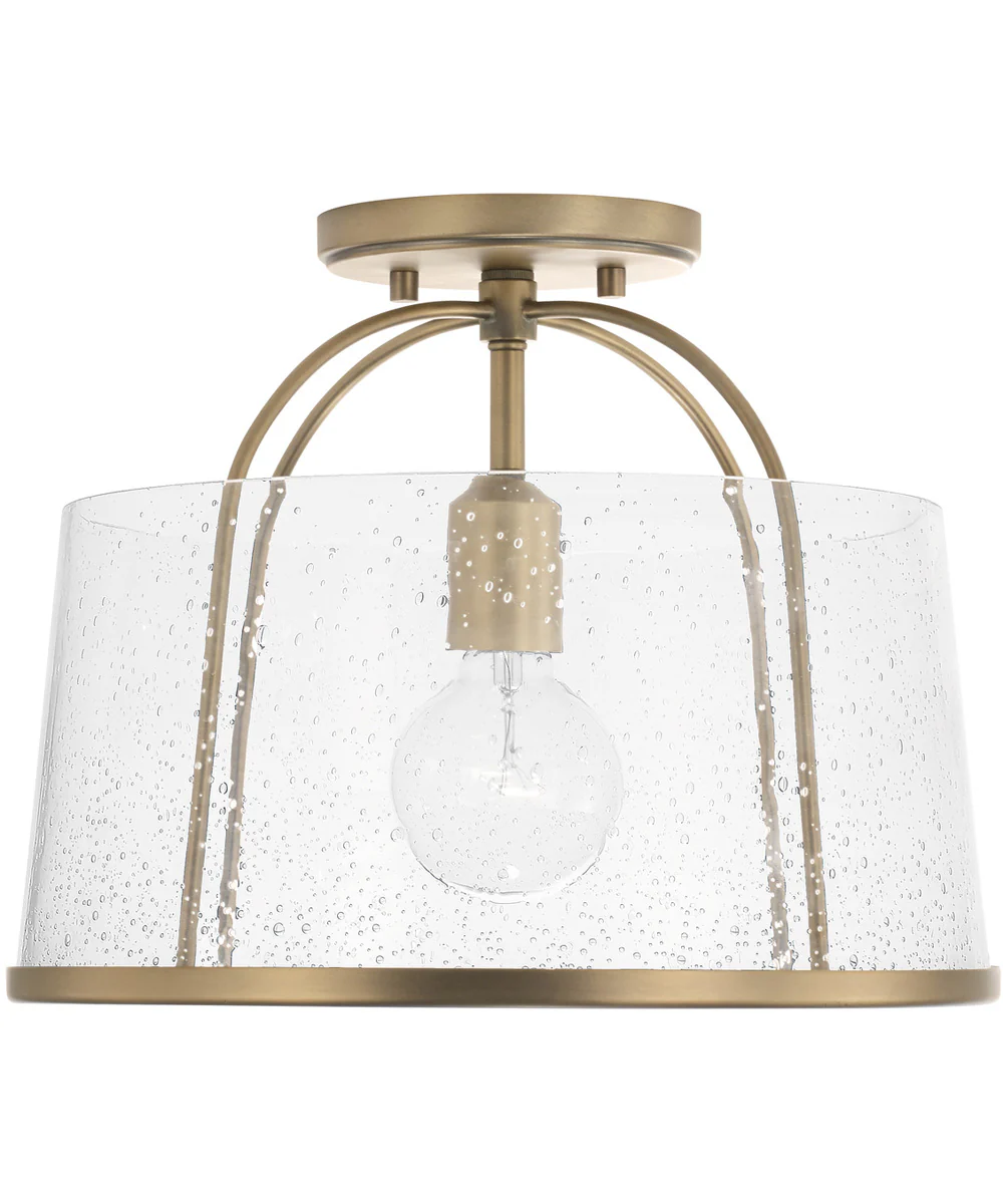 Madison 1-Light Dual-Mount Semi-Flush/Pendant Mount Aged Brass
