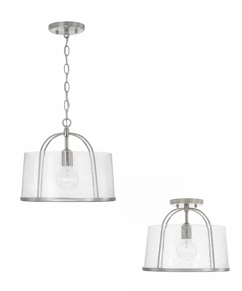 Madison 1-Light Dual-Mount Semi-Flush/Pendant Mount Brushed Nickel - Image 2