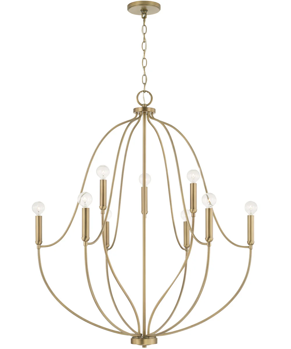 Madison 9-Light Chandelier Aged Brass