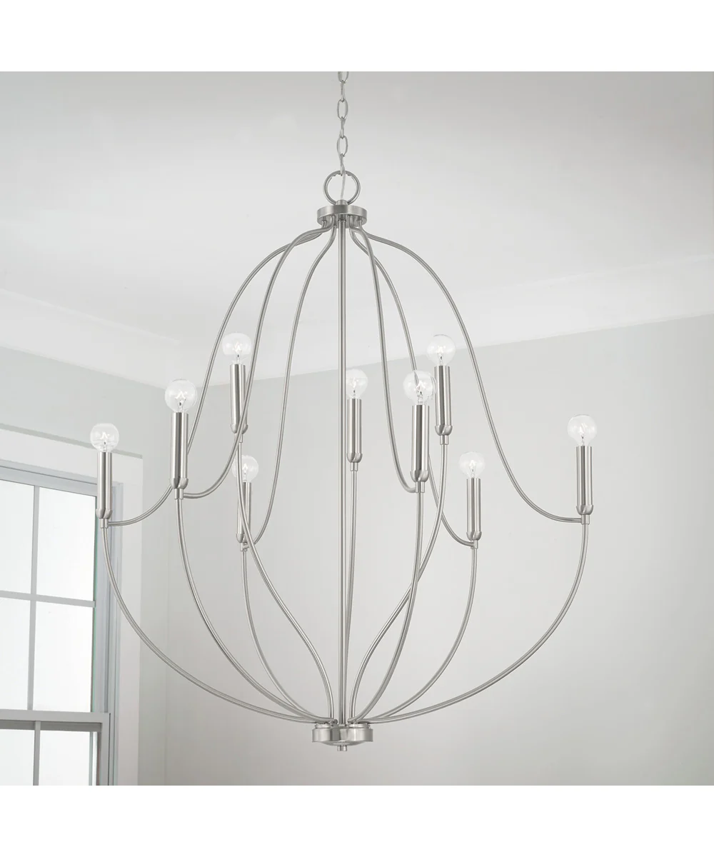 Madison 9-Light Chandelier Brushed Nickel - Image 2