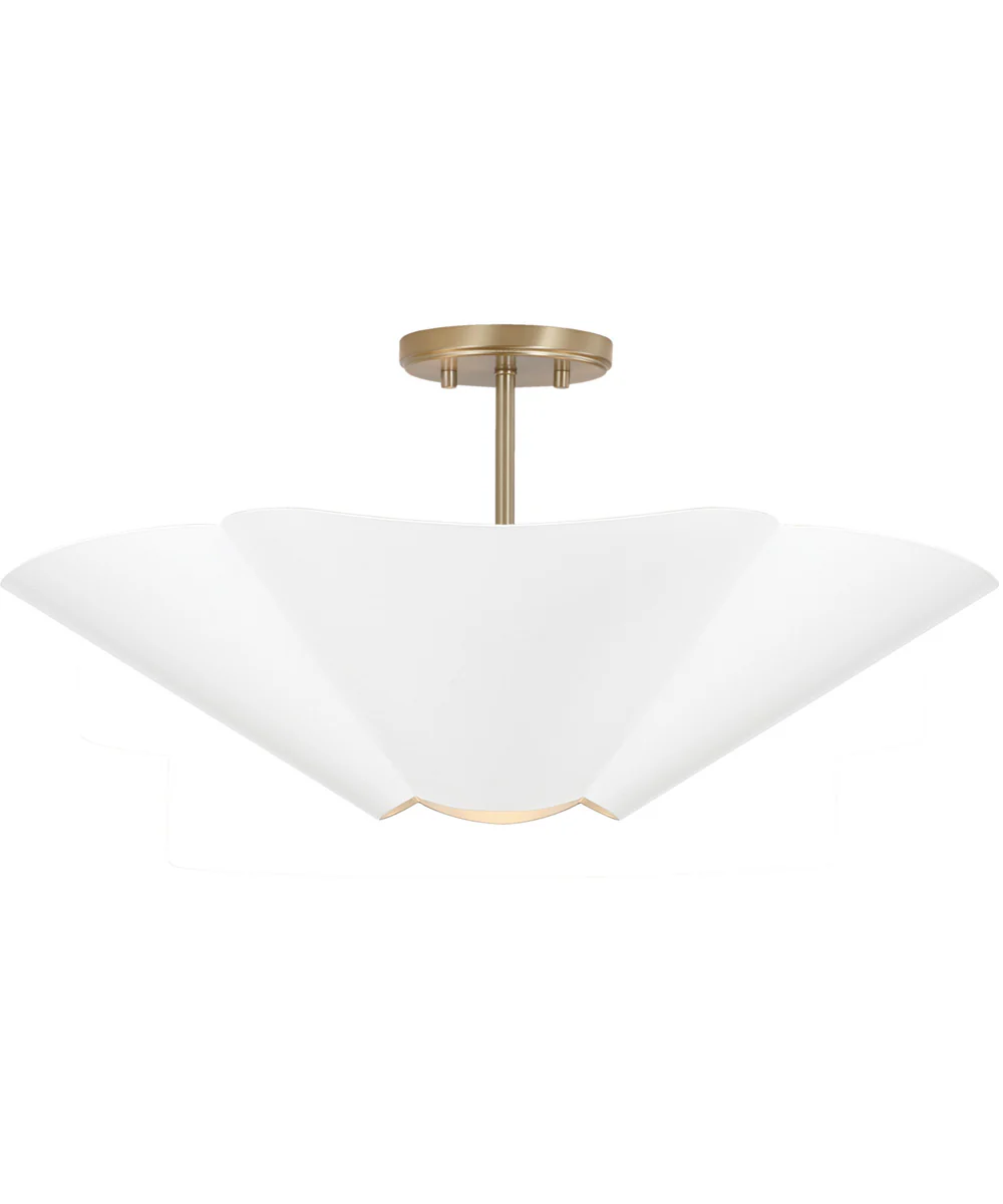 Maeve 4-Light Pendant Matte Brass and White