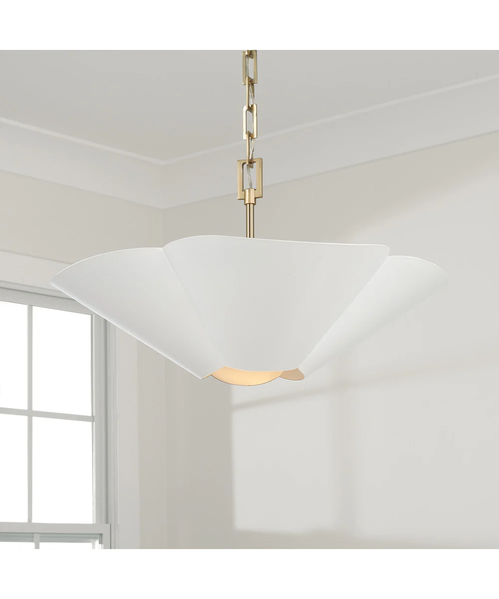 Maeve 4-Light Pendant Matte Brass and White - Image 2