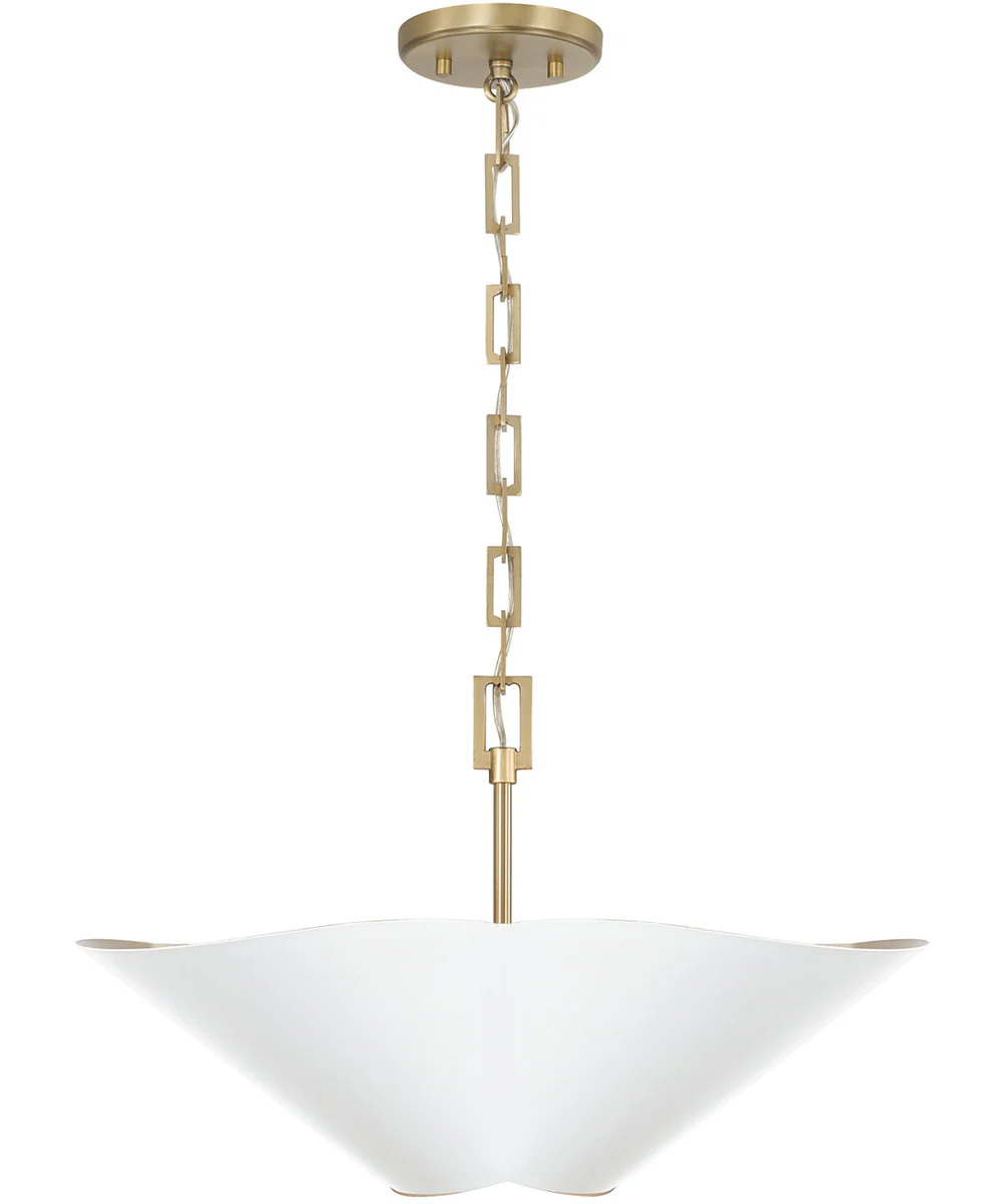 Maeve 4-Light Pendant Matte Brass and White - Image 4