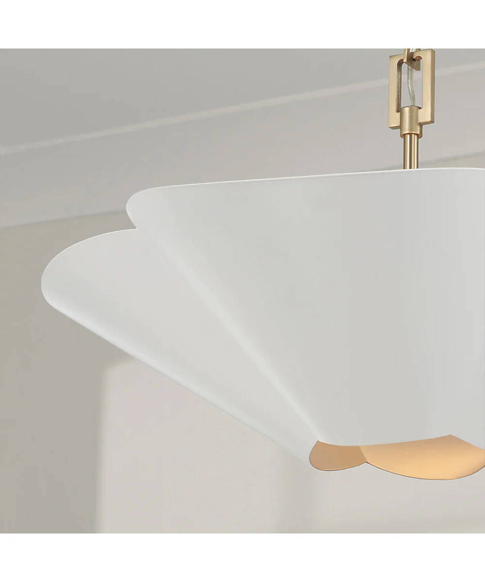 Maeve 4-Light Pendant Matte Brass and White - Image 5