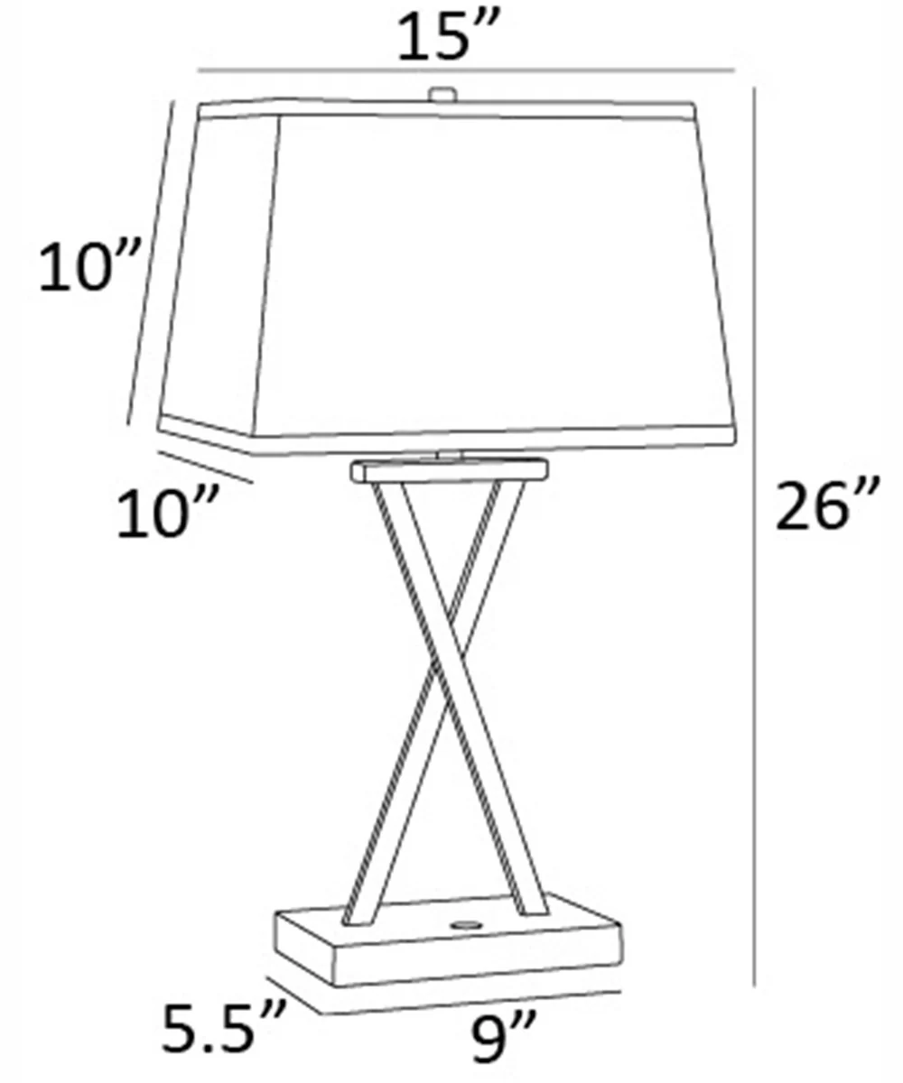 Maisie 2-Light 2 Pack-Table Lamp Black/Fabric Shade With Usb - Image 6