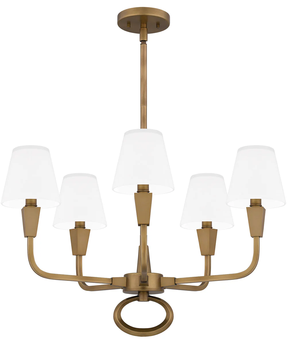 Mallory 5-light Chandelier Weathered Brass - Image 3