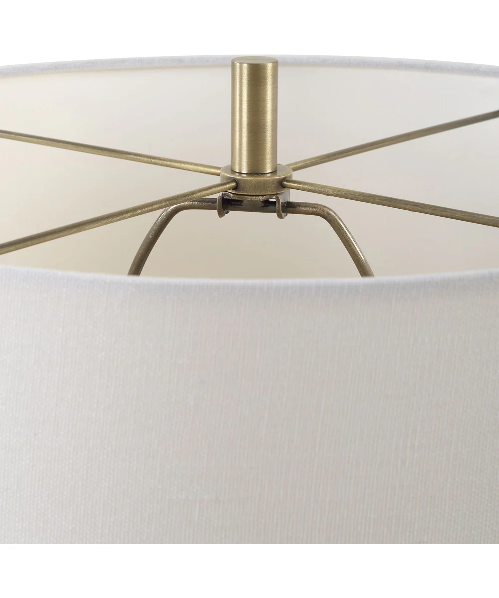 Marble Accent Table Lamp in Cream with Off-White Linen - Image 6