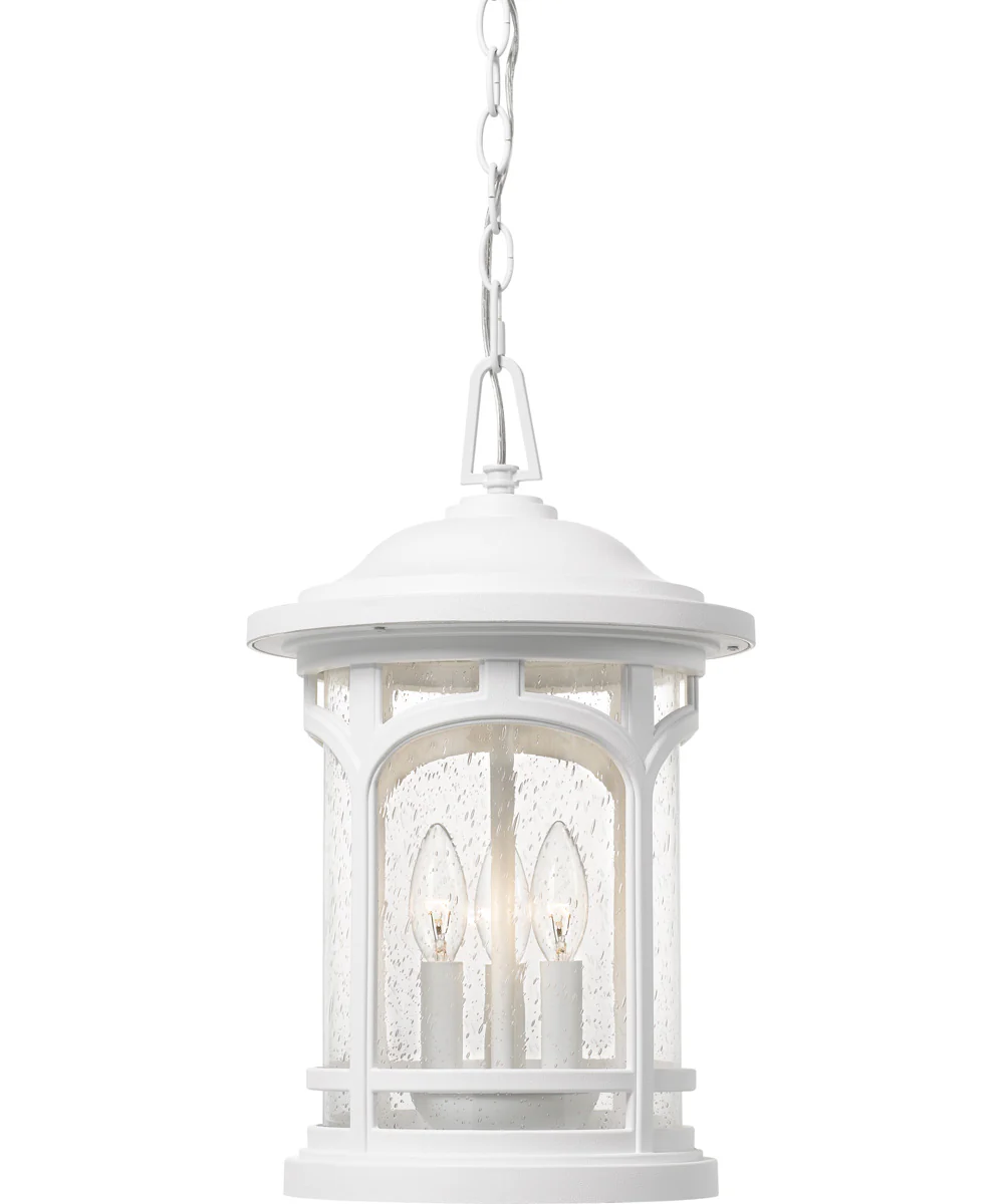 Marblehead Large 3-light Outdoor Pendant Light Coastal Armour White Lustre