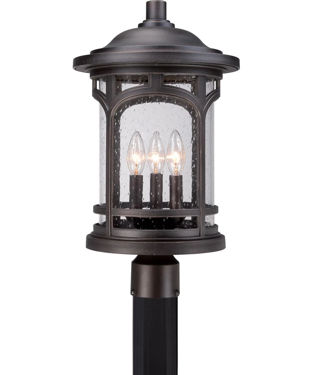 Marblehead Large 3-light Outdoor Post Light Coastal Armour Palladian Bronze