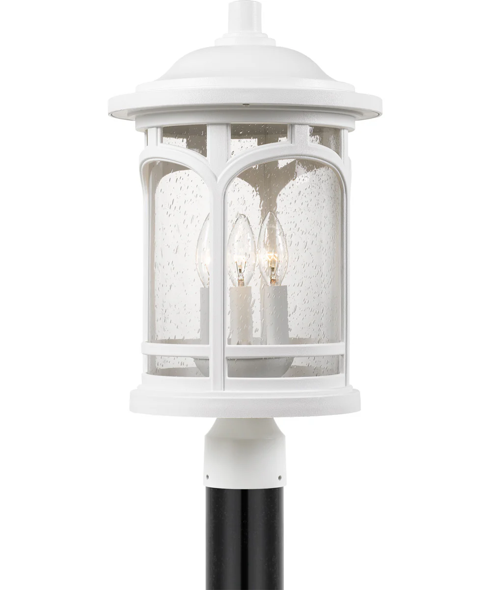Marblehead Large 3-light Outdoor Post Light Coastal Armour White Lustre - Image 2
