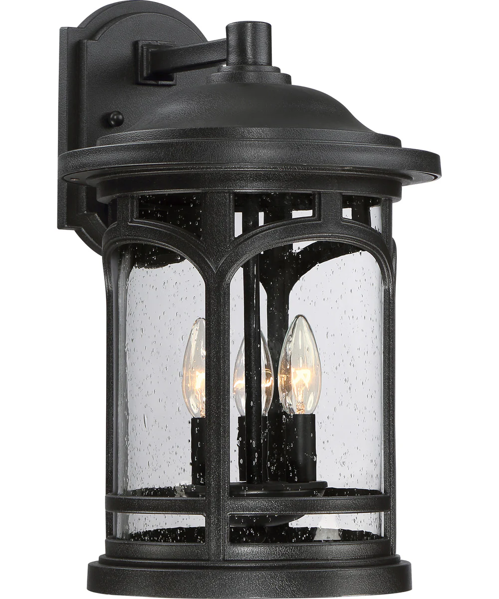Marblehead Large 3-light Outdoor Wall Light Coastal Armour Mystic Black - Image 2