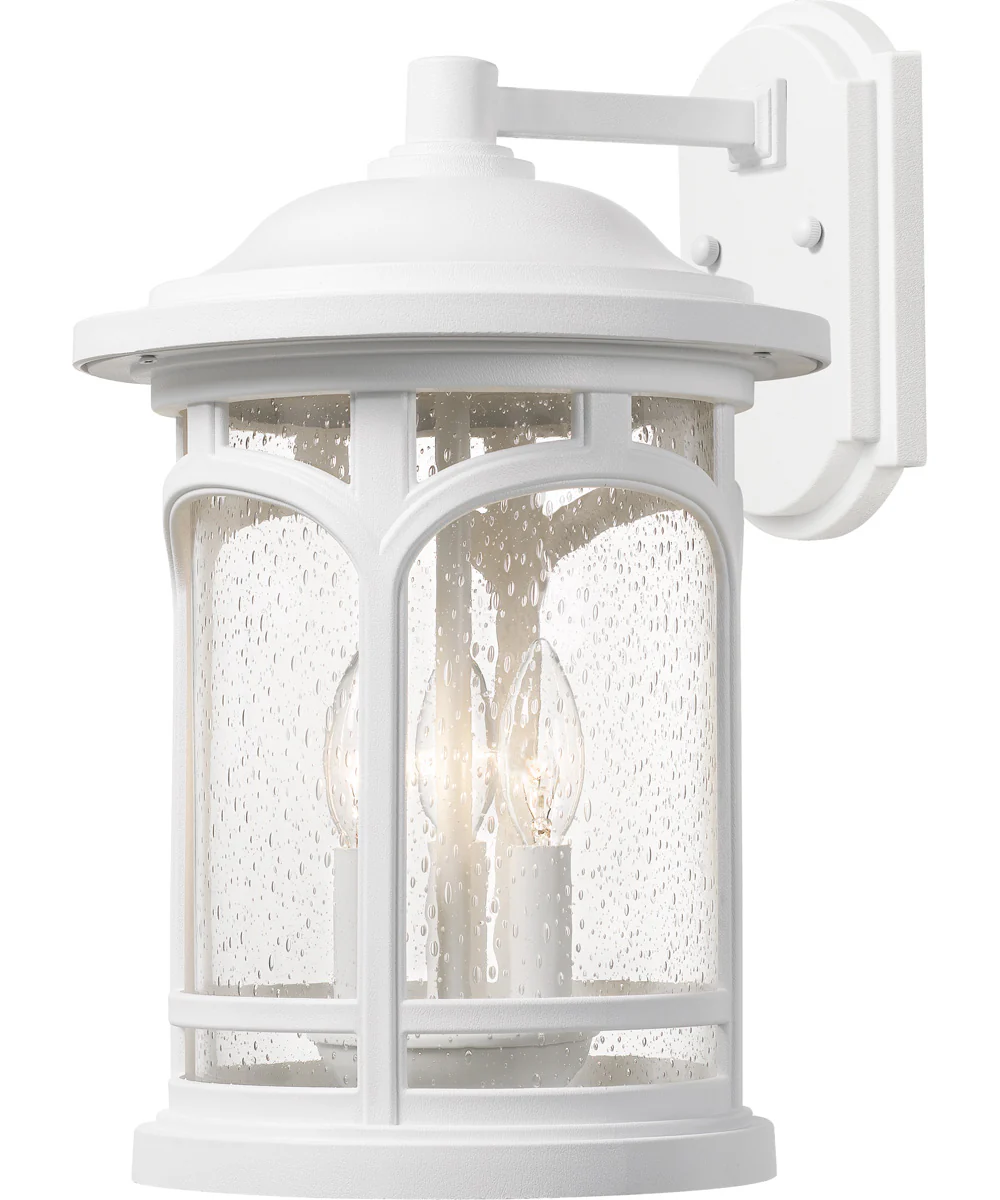 Marblehead Medium 3-light Outdoor Wall Light Coastal Armour White Lustre - Image 2