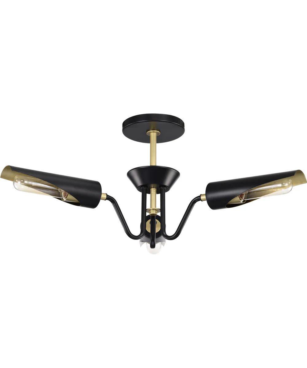 Marc 3-Light Chandelier Matte Black