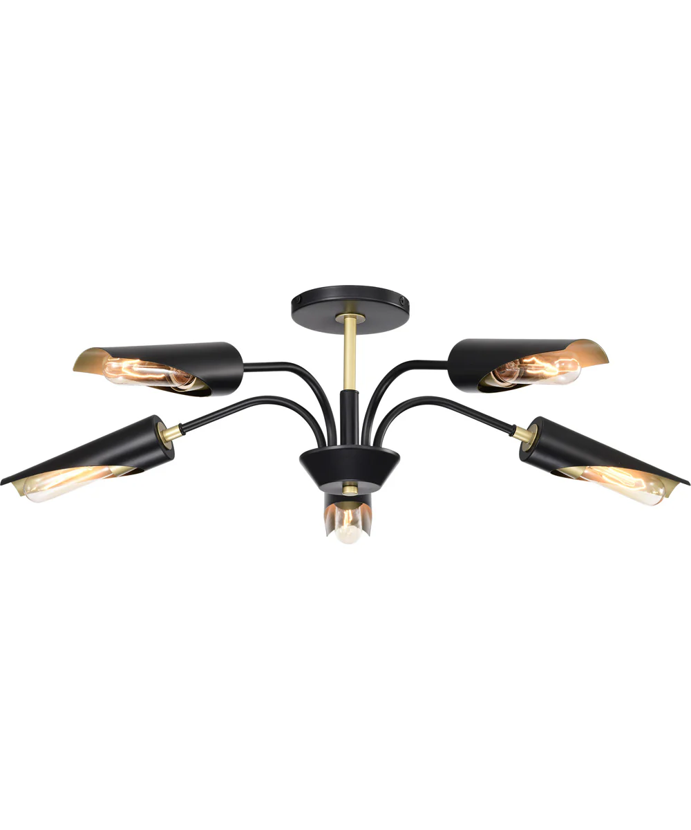 Marc 5-Light Chandelier Matte Black - Image 2