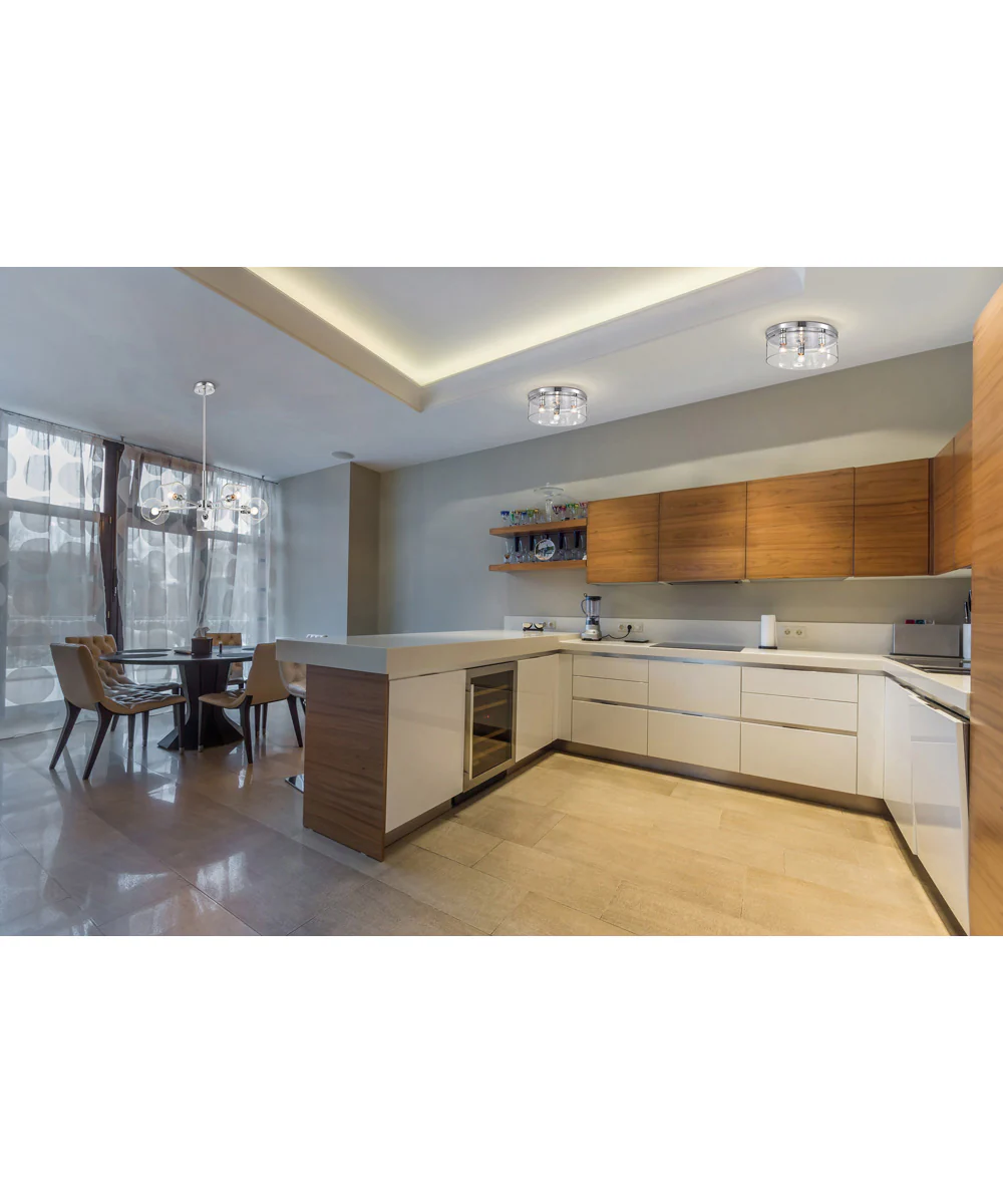 Marlowe 3-Light Close-to-Ceiling Polished Nickel - Image 2