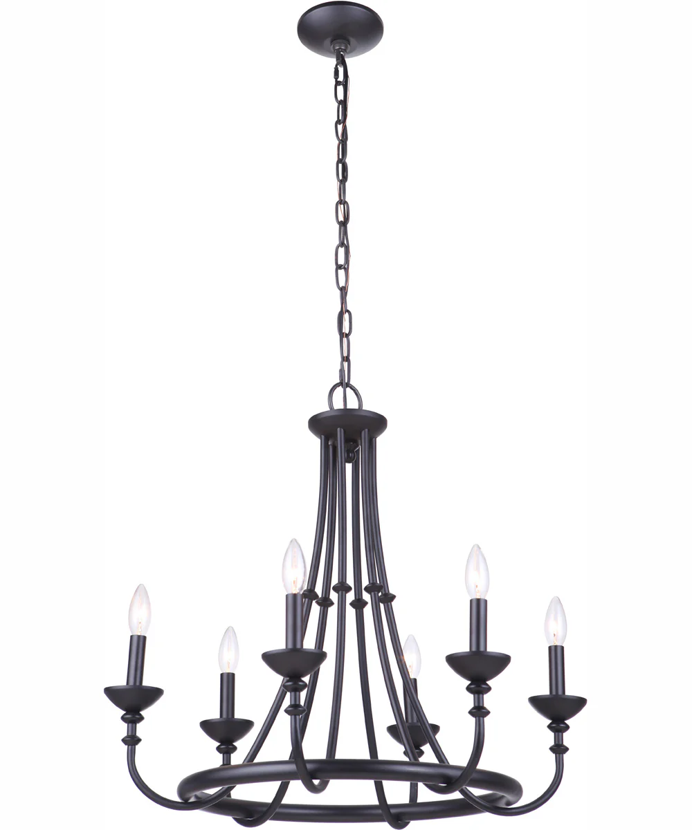 Marlowe 6-Light Chandelier Flat Black - Image 2